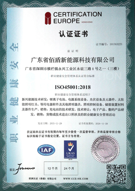 Çin Shenzhen Baidun New Energy Technology Co., Ltd. Sertifikalar